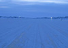 Arctic ice runway at high noon